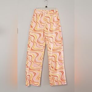 Shein Slant Pocket High Waist Wide Leg Retro Print Jeans Size 4